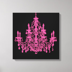 PixDezines DIY Background/Pink Crystal Chandelier Leinwanddruck