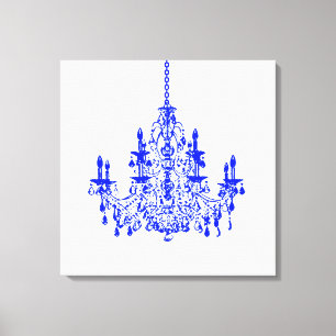 PixDezines Diy Background/Royal Blue Chandelier Leinwanddruck