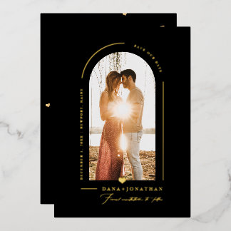 PixDezines DIY color Black Arch Rettete unser Datu Folieneinladung