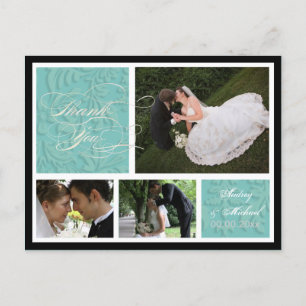 PixDezines DIY Color/Damask Fotos Vielen Dank Postkarte