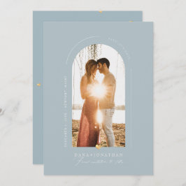 PixDezines DIY color Dusty Blue Arch Rett Date Einladung