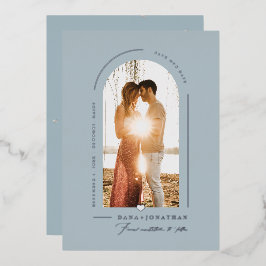 PixDezines DIY color Dusty Blue Arch Rett Date Folieneinladung