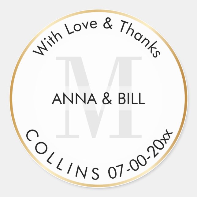 PixDezines DIY Color/Grau/Vielen Dank Runder Aufkleber (Vorderseite)