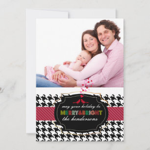PixDezines diy color/houndstooth holiday card Feiertagskarte