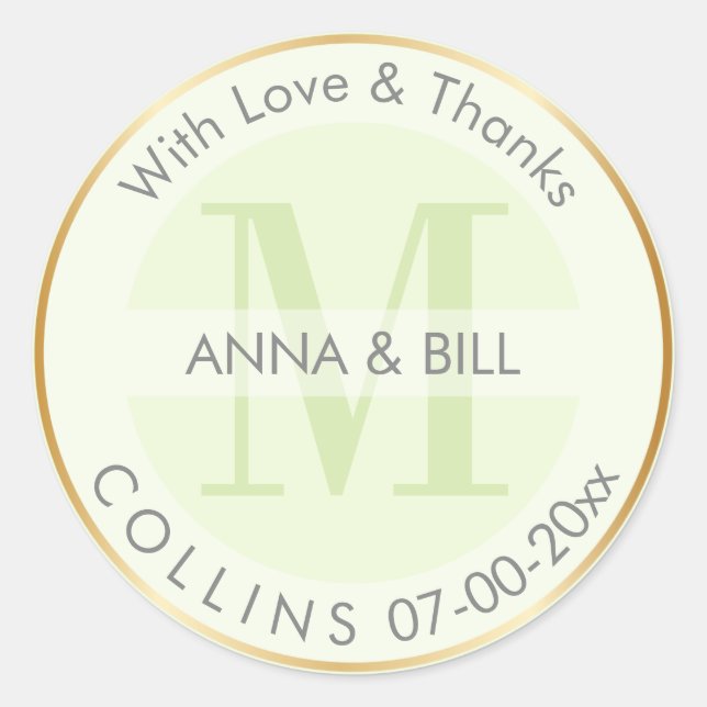 PixDezines DIY Color/Mint Green/Vielen Dank Runder Aufkleber (Vorderseite)