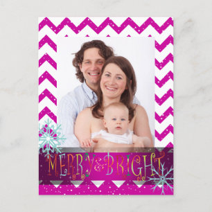 PixDezines DIY colors/chevron photo template card Feiertagspostkarte
