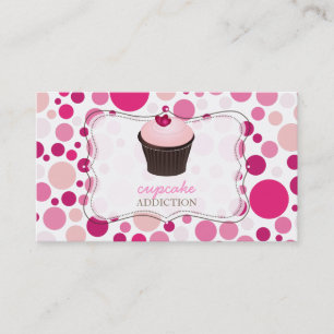 PixDezines diy cupcake+polka Punkte Visitenkarte