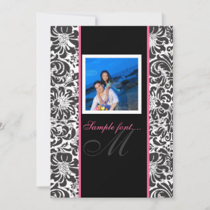 PixDezines DIY-Event.. Monogramm Fedora Damast Einladung