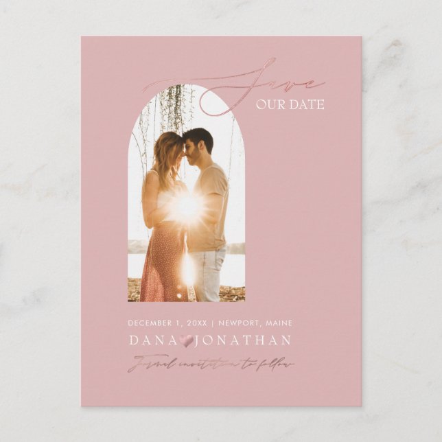 PixDezines DIY-Farbbogen Rahmen Dusty Pink Rett Th Postkarte (Vorderseite)