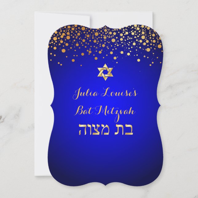 PixDezines DIY Farbe/fleckiger Fledermausmitzvah Einladung (Vorderseite)
