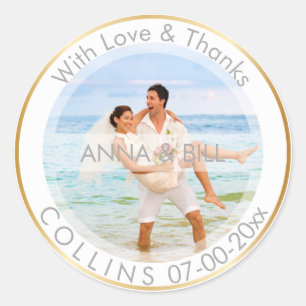 PixDezines DIY Farbe/Foto/Danke Runder Aufkleber