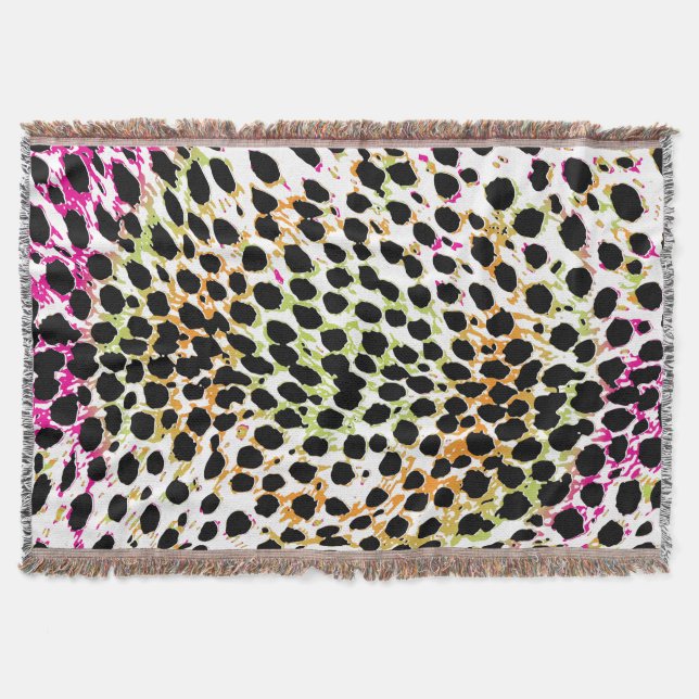 PixDezines DIY Farbe/Gepardendruck Decke (Vorderseite)