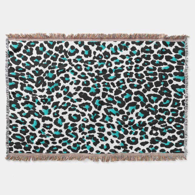 PixDezines DIY Farbe/Leopardruck Decke (Vorderseite)