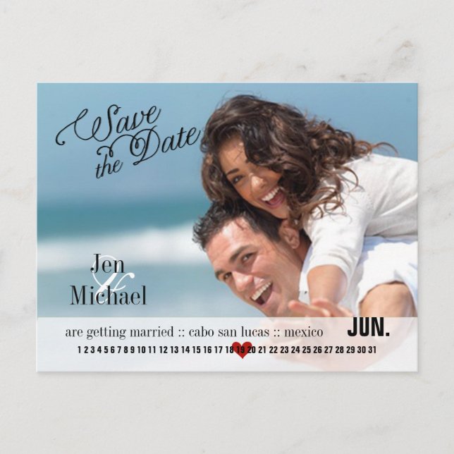 PixDezines DIY Farbe/Save the Date/Kalender Ankündigungspostkarte (Vorderseite)