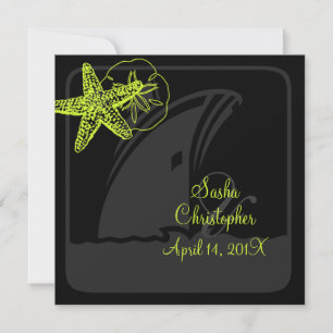 PixDezines DIY Farbe/Seestern/Strand+Kreuzfahrtsch Einladung