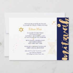 PixDezines DIY Farbe/Stilvolle Schrift/Bar Mizwa Einladung