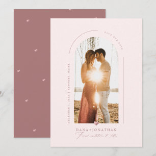 PixDezines DIY Farbe Wangenrot Bogen "Save our Dat Einladung