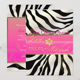 PixDezines DIY Farbe/Zebra, Bat Mitzvah Einladung