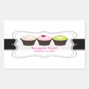 PixDezines diy Farben, Cupcake Rechteckiger Aufkleber