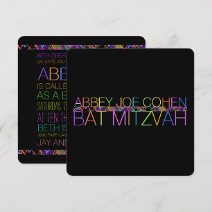 PixDezines DIY-Farben/Neon/Bar Mizwa Einladung