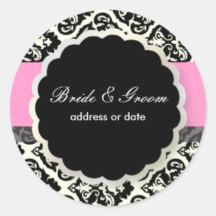 PixDezines DIY-Farben, olivia damask Runder Aufkleber
