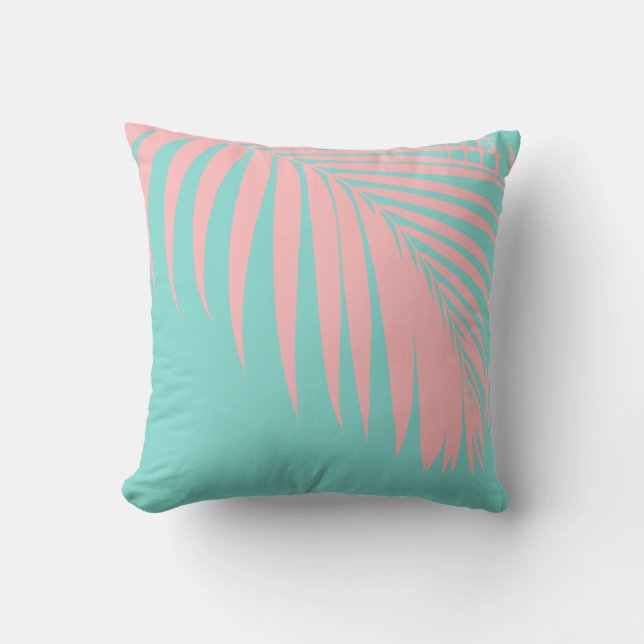 PixDezines DIY Farben Palm Fronds+Hintergrund Kissen (Vorderseite)