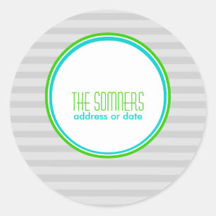 PixDezines DIY Farben, schlichte Streifen Runder Aufkleber