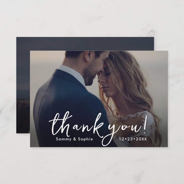 PixDezines DIY Farben Script Vielen Dank Dankeskarte (Vorne/Hinten)