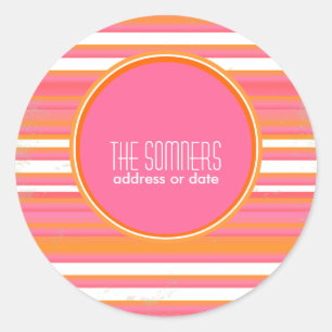 PixDezines DIY Farben, Süßigkeiten Streifen, Runder Aufkleber