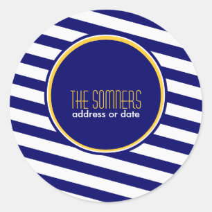 PixDezines DIY-Farben, weiße Streifen, Runder Aufkleber