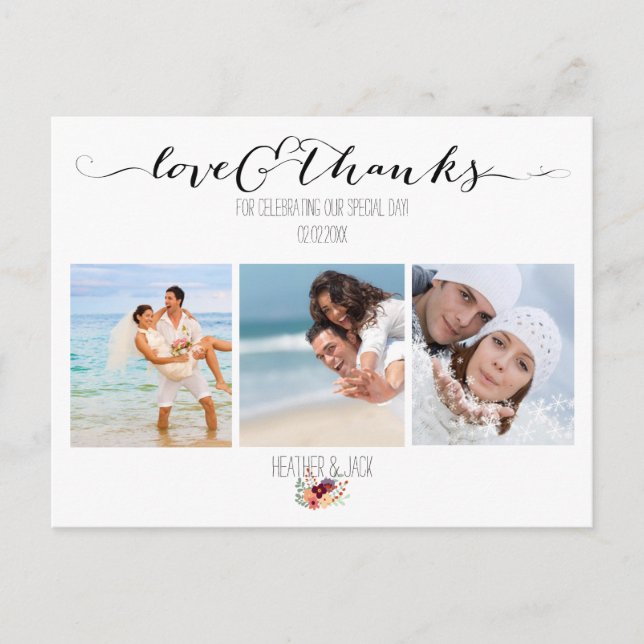 PixDezines DIY Fotos Vielen Dank Postkarte (Vorderseite)