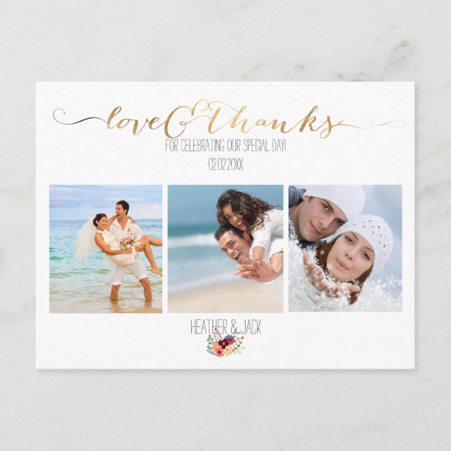 PixDezines DIY Fotos Vielen Dank Postkarte (Vorderseite)