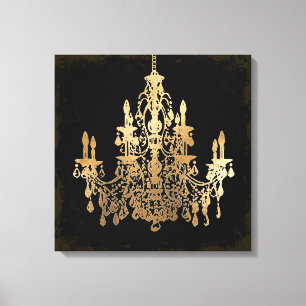 PixDezines DIY Grunge Bckgrnd/Imitate Gold Kronier Leinwanddruck