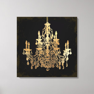 PixDezines DIY Grunge Hintergrund/Falscher Gold Kr Leinwanddruck