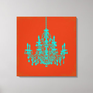 PixDezines DIY Hintergrund/aquamariner Kronleuchte Leinwanddruck