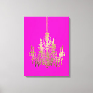 PixDezines DIY Hintergrund/Faux Gold Kronleuchter Leinwanddruck