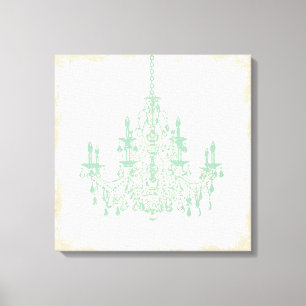 PixDezines DIY Hintergrund/Mint Green Chandelier Leinwanddruck