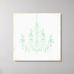 PixDezines DIY Hintergrund/Mint Green Chandelier Leinwanddruck