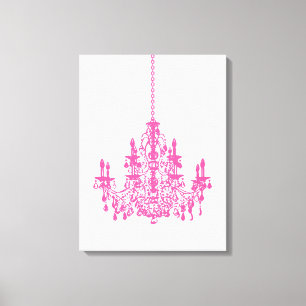PixDezines DIY Hintergrund/Rosa Kristallkronleucht Leinwanddruck