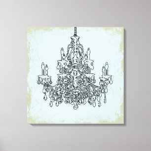 PixDezines DIY Hintergrund/Schwarzer Kronleuchter Leinwanddruck