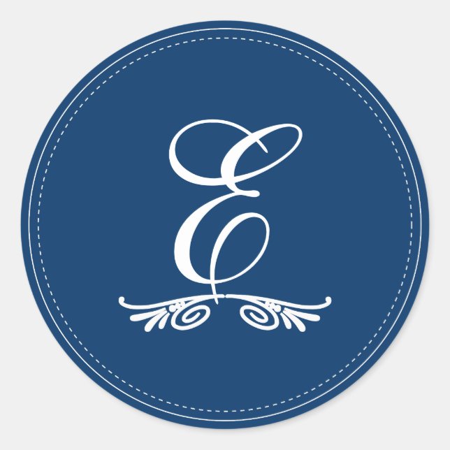 PixDezines DIY Monogramm+DIY Farb-/Deko-Rollen Runder Aufkleber (Vorderseite)