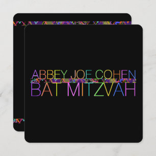 PixDezines DIYcolor/neon/bat mitzvah Einladung