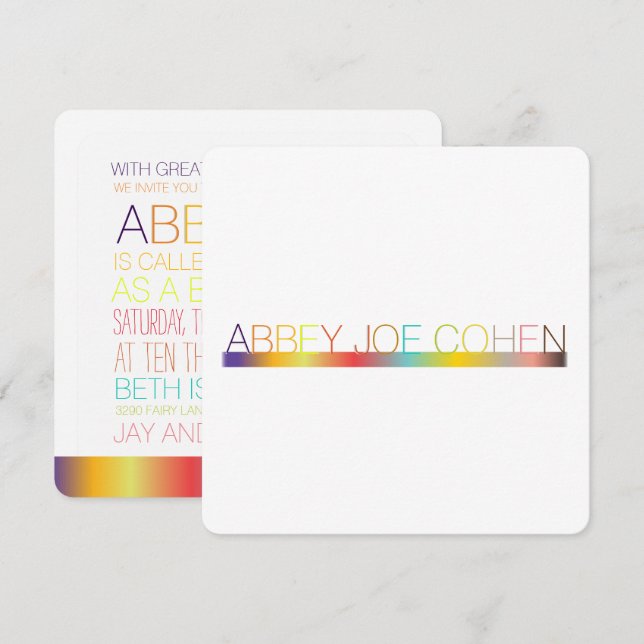 PixDezines DIYcolor/typography/bat mitzvah Einladung (Vorne/Hinten)