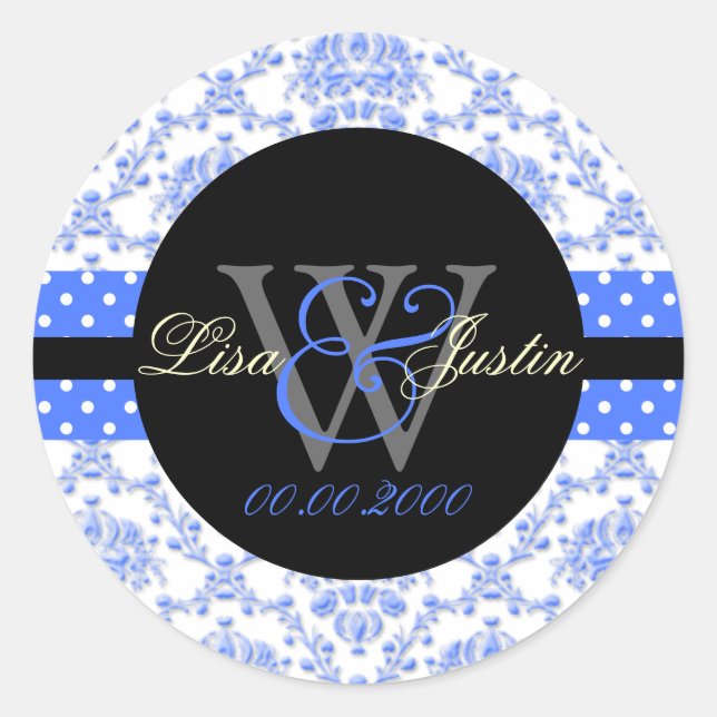 PIxDezines dolcè Damask/DIY Hintergrundfarbe Runder Aufkleber (Vorderseite)