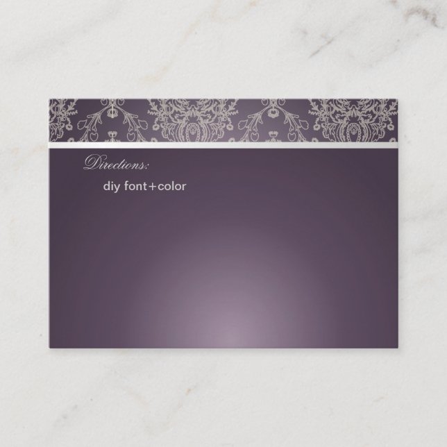 PixDezines Dolcè Damask/plum+ivory Platzkarte (Vorderseite)