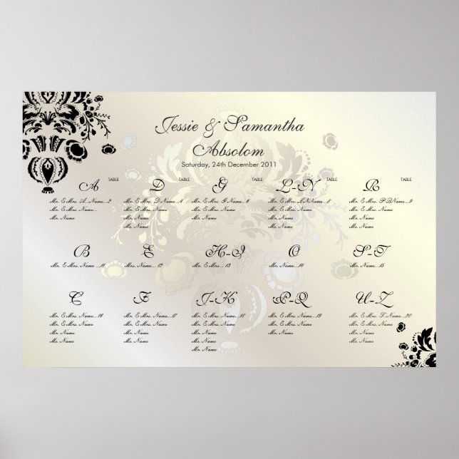 PixDezines Dolcè Damask/Seating Chart/Alpha Poster (Vorne)