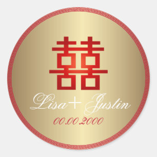 PixDezines doppeltes Glück Runder Aufkleber