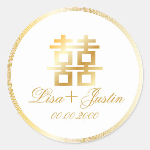 PixDezines doppeltes Glück Runder Aufkleber