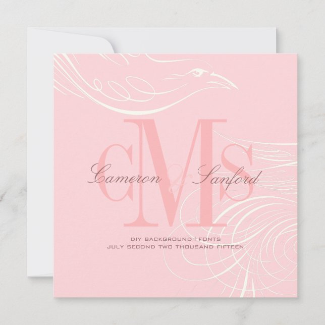 PixDezines doves Schwanz/Digihintergrundfarbe+Schr Einladung (Vorderseite)