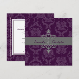 PixDezines DUNKLE PFLAUME LILIANA DAMAST, DIY FARB Einladung